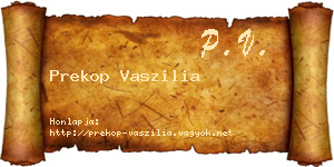 Prekop Vaszilia névjegykártya